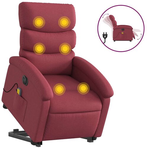 Maison Chic Električni masažni naslanjač - Relax naslanjač s funkcijo vstajanja vinsko rdeč, (22061252) Cene
