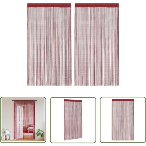  The Living Store Zavese iz nitk 2 kosa 140x250 cm bordo barve - Zavesa Iz Nitk, (21744236) Slike