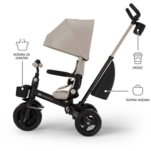 Kinderkraft Tricikl AVEO Plus 2, Beige Slike