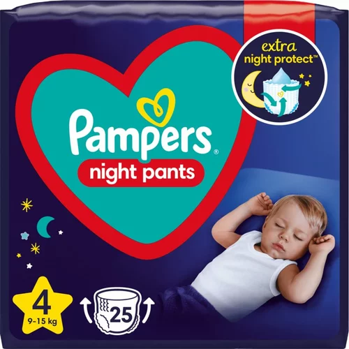 Pampers Night Pants Size 4 jednokratne pelene-gaćice za noć 9-15 kg 25 kom
