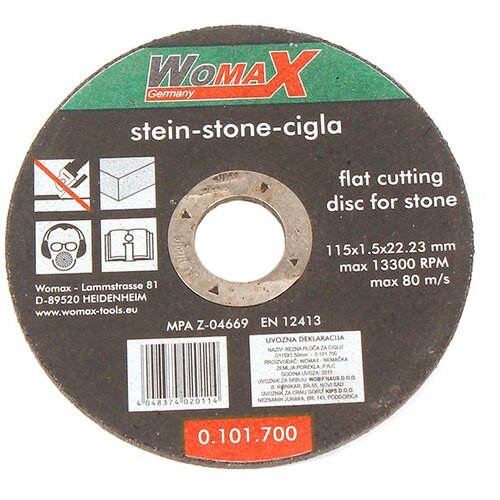 Womax rezna ploča, FI115x1.50mm Cene