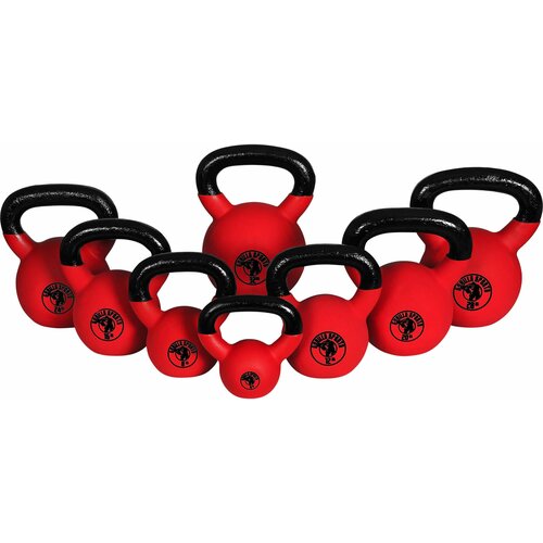 Gorilla Sports set ruskih zvona sa neoprenom 144 kg crveno-crni Slike