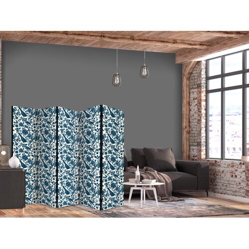  Paravan - Rose Vines - Monochromatic Blue Birds Resting Among Roses Cijene