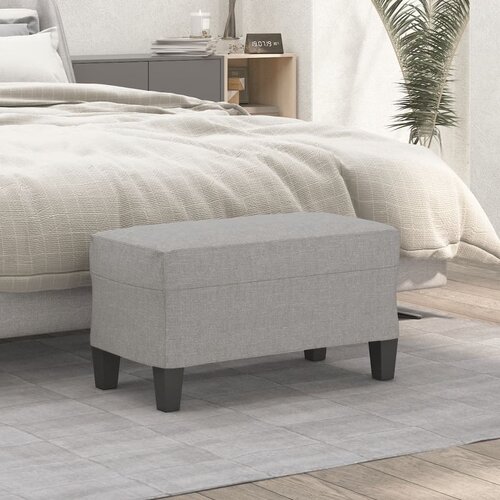  Klupa svjetlosiva 70 x 35 x 41 cm od tkanine Slike