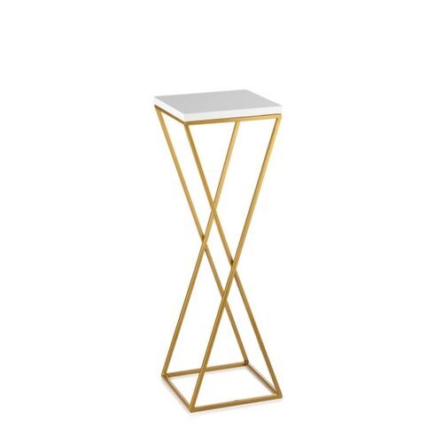  Stalak za cveće LOFT 70x24 cm zlatna/bela Slike