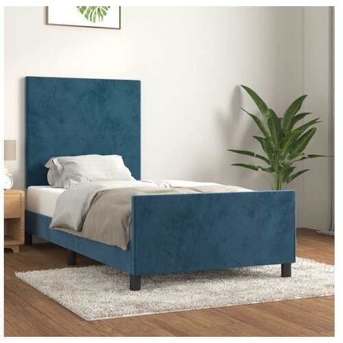  Za krevet s uzglavljem tamnoplavi 90x190 cm baršunasti Cene