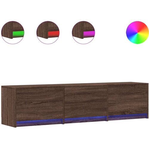 Maison Chic TV omarica - TV stojalo - Televizijska omarica LED rjavi hrast 165x34x40 cm inženirski les, (21701977) Cene