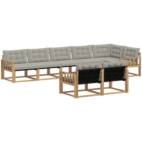 vidaXL Zunanja garnitura za sedenje 8 pcs Bela in svetlo siva, (5000281899) Cene