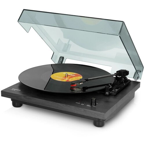 Lenco LS-10BK Gramofon, RCA izhod, 3,5 mm, zvočniki 2x 6 W, črni Slike