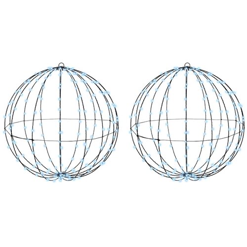 VidaXL Lopta s 384 LED svjetlima 2 pcs Hladna bijela 60 cm Metal Slike