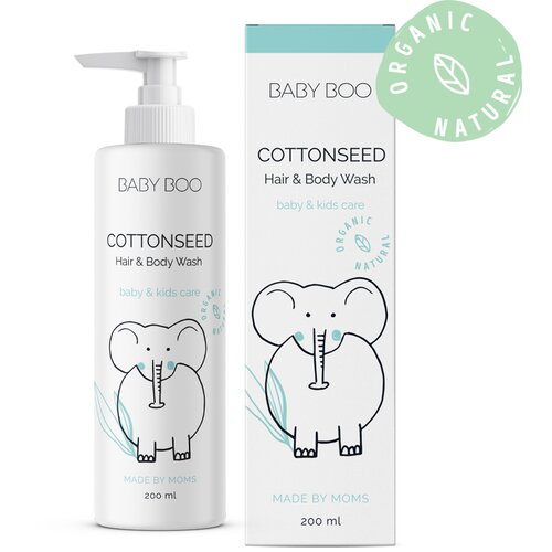 Baby boo COTTONSEED Hair and Body Wash &amp;scaron;ampon i pjena za kupku za djecu od rođenja 200 ml Slike