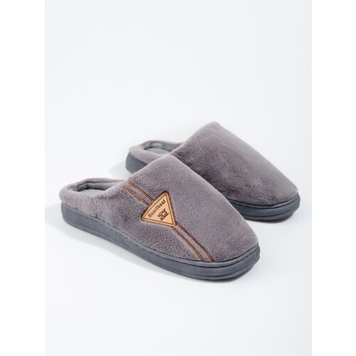 SHELOVET Warm grey men's slippers Slike