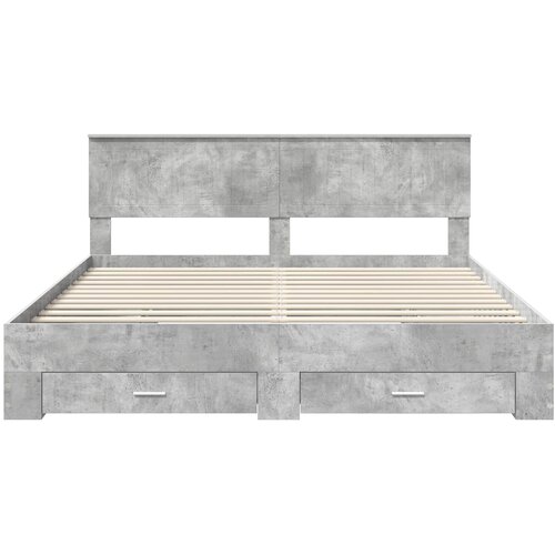  Krevetna konstrukcija s ladicama Betonski sivi 180 x 200 cm Slike