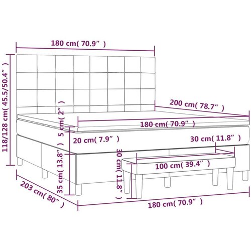  S oprugama i madracem crni 180x200 cm od tkanine Slike