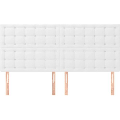  Uzglavlja 4 kom bijeli 80x5x78/88 cm od umjetne kože Slike