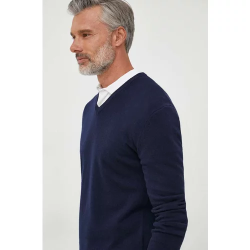 United Colors Of Benetton Volnen pulover moški, mornarsko modra barva