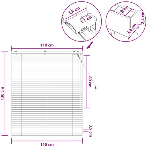  Venecijanska roleta Izgled hrasta 110 x 130 cm 35 mm Slike