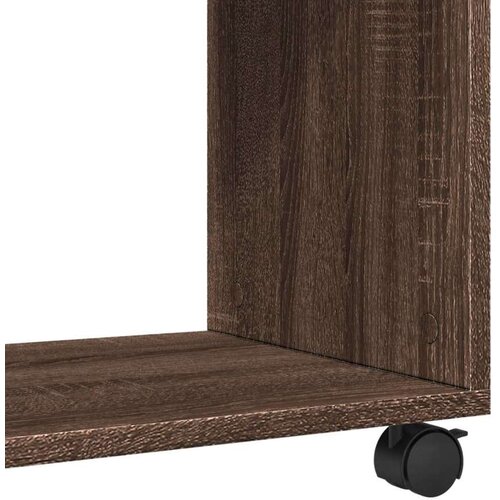 VidaXL Bočni stolić s kotačima boja smeđeg hrasta 70x35x60 cm drveni Slike