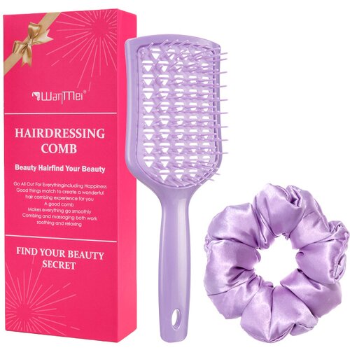 INF Komplet glavnika za razčesavanje z masažerjem za lasi&amp;scaron;če - darilni set z dvema kosoma Purple, (21872294) Slike