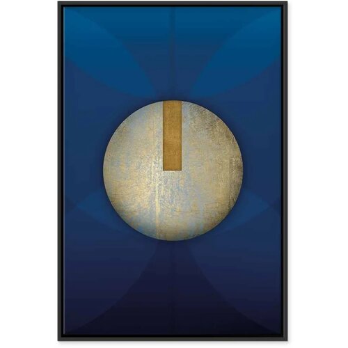  Slika - In the Shadow of Classic Blue (1-part) - Golden Circle in Abstraction 80x120 Slike
