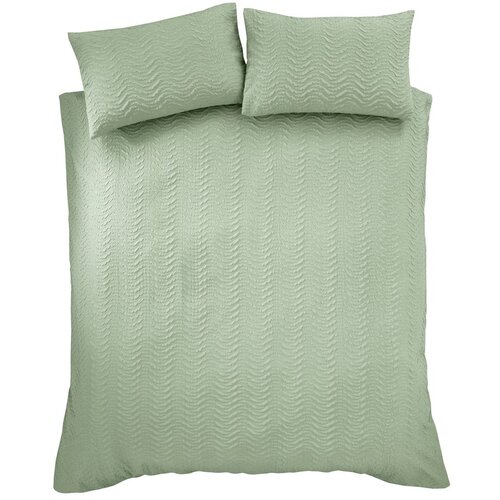 Catherine Lansfield Zelena posteljina za bračni krevet 200x200 cm Heatset Wave – Cijene