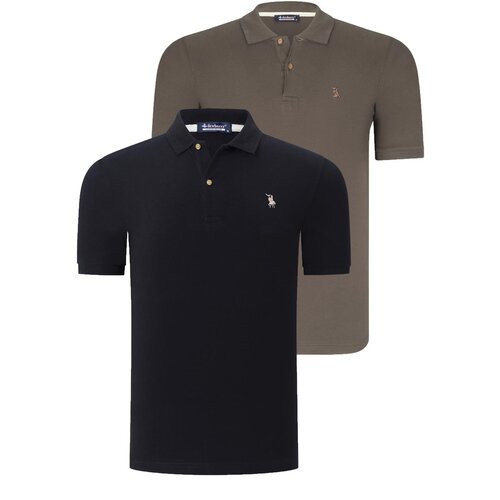 Dewberry DUO SET T8561 MEN'S TSHIRT-GREEN-BLACK Cene