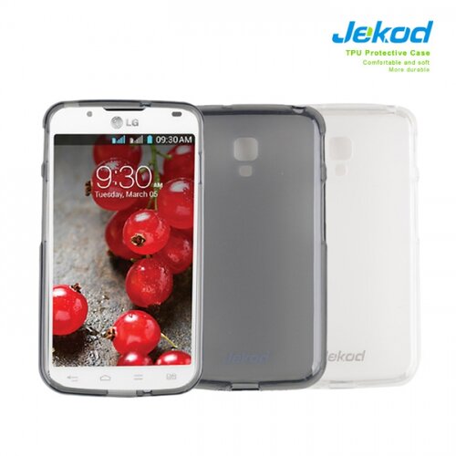 Jekod silikonski ovitek LG Optimus L90 D405/D405N prozorno črn TPU/TB + Za&amp;scaron;čitna folija Slike
