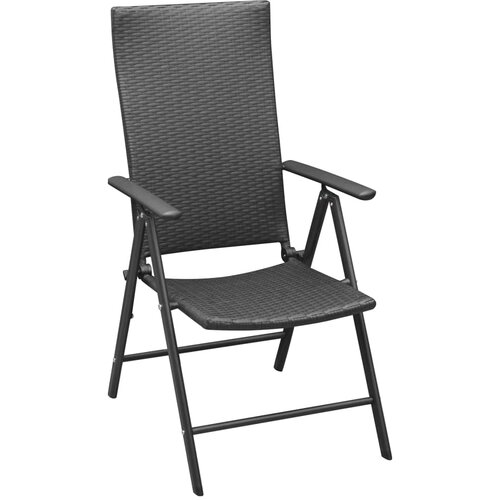 Maison Chic Vrtni stoli - Stol za vrt 4 kosi poli ratan črne barve JS1553, (21877698) Slike