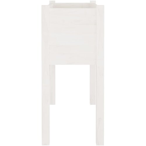  Vrtne sadilice 2 kom bijele 70 x 31 x 70 cm od masivne borovine Slike