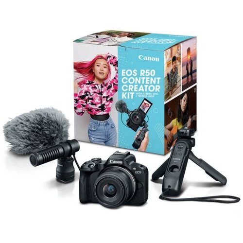 Canon EOS R50, Black + RF-S 18-45mm F4.5-6.3 IS STM Kit MILC 24.2 MP CMOS 6000 x 4000 pixels Cijene