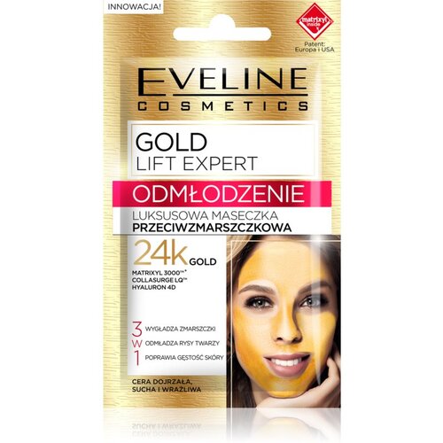 Eveline Cosmetics Gold Lift Expert pomlajevalna maska 3v1 7 ml Cene