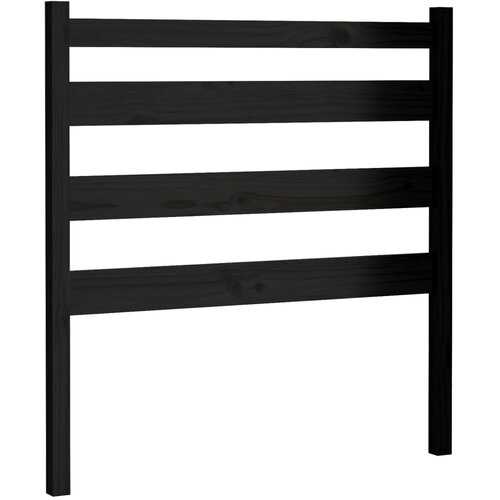  Uzglavlje za krevet crno 81 x 4 x 100 cm od masivne borovine Slike