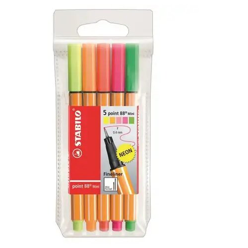 Stabilo Point 88 Mini neon flomasteri 5kom Slike