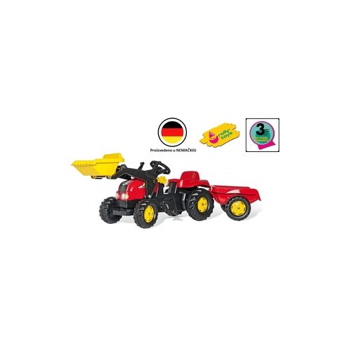  traktor rolly kid sa utovarivačem i prikolicom, crveni Slike