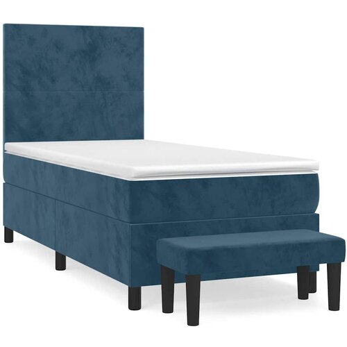 Box spring krevet s madracem tamnoplavi 90x190 cm bar&amp;scaron;unasti Slike