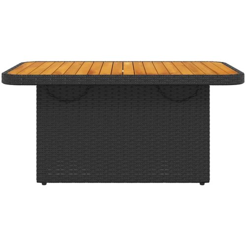  Vrtni stol crni 90 x 55 x 71 cm od poliratana i bagremovog drva Slike