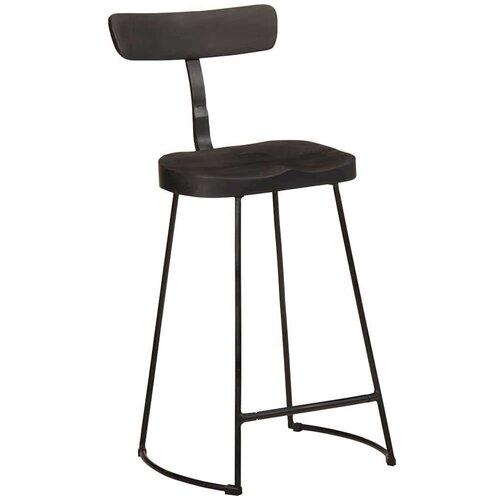 vidaXL Barski stolčki 2 črni Black 49x43x88 cm trden mangov les Cene