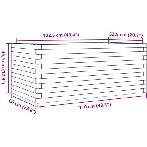 Vrtna sadilica vo&amp;scaron;tano smeđe boje 110x60x45,5 cm od borovine Slike