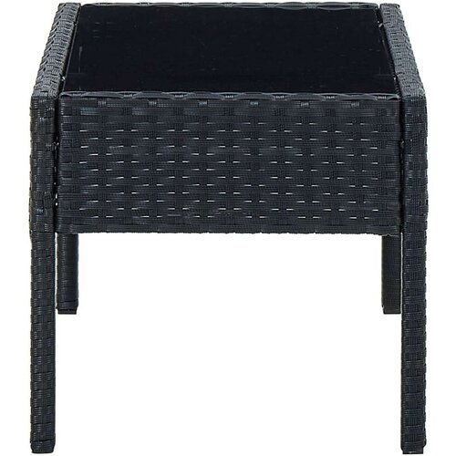vidaXL Vrtni stol crni 75 x 40 x 37 cm od poliratana Cene