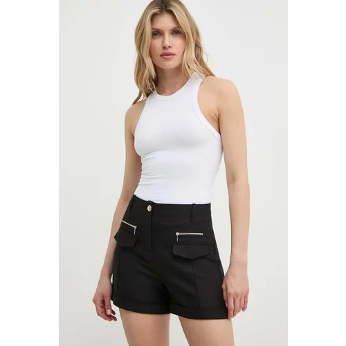 Morgan Kratke hlače SHAKO.F za žene, boja: crna, bez uzorka, visoki struk, SHAKO.F