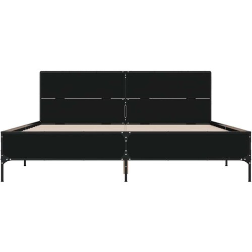  Okvir kreveta crni 140 x 200 cm od konstruiranog drva i metala Slike
