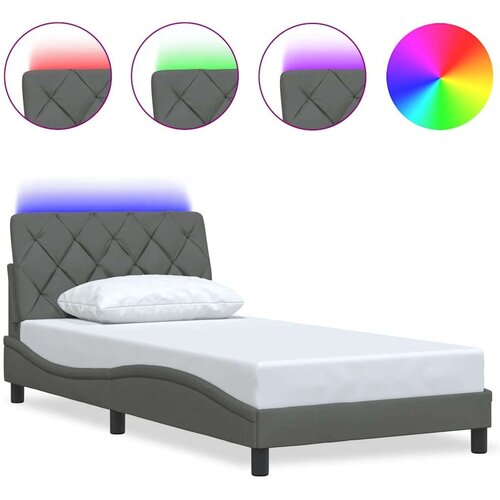  Okvir kreveta s LED-om bez madraca 100x200 cm od tkanine Slike