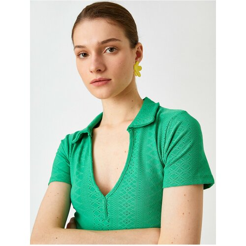 Koton Polo T-shirt - Green - Fitted Slike
