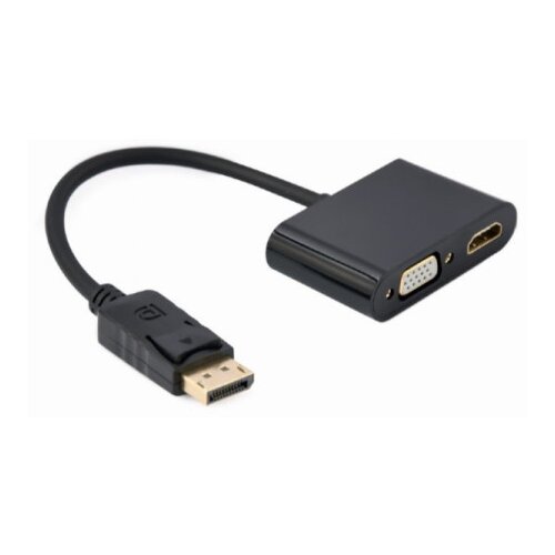Gembird Display port male to HDMI female + VGA female adapter black A-DPM-HDMIFVGAF-01 Slike