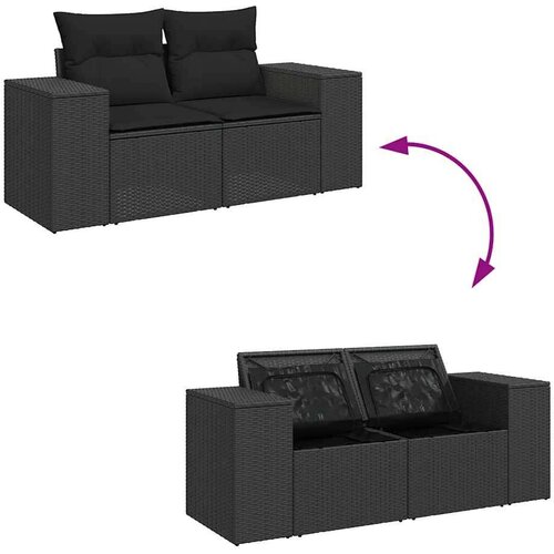 vidaXL 9-dijelni set vrtnih sofa s jastucima crni od poliratana Cijene