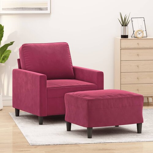 vidaXL fotelj s stolčkom za noge vinsko rdeč 60 cm žamet Cene