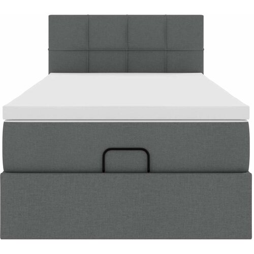  Otomanski krevet s madracem i LED tamnosivi 90x200 cm tkanine Slike