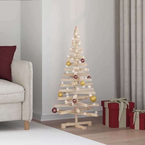 vidaXL Božična drevesa z stojalom Naravna 120 cm Trdna borovina Cene