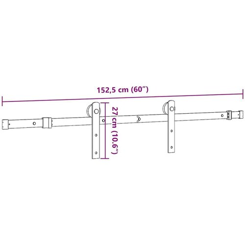 VidaXL Pribor za klizna vrata 152 cm čelični crni Slike