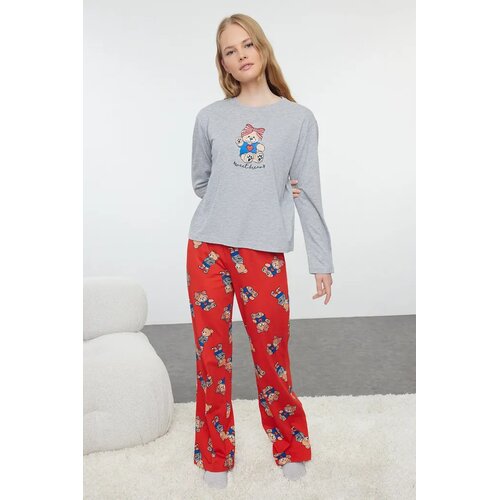 TRENDYOLMILLA Ženski set pidžame Thmaw25Pt00165, Sivi Cene